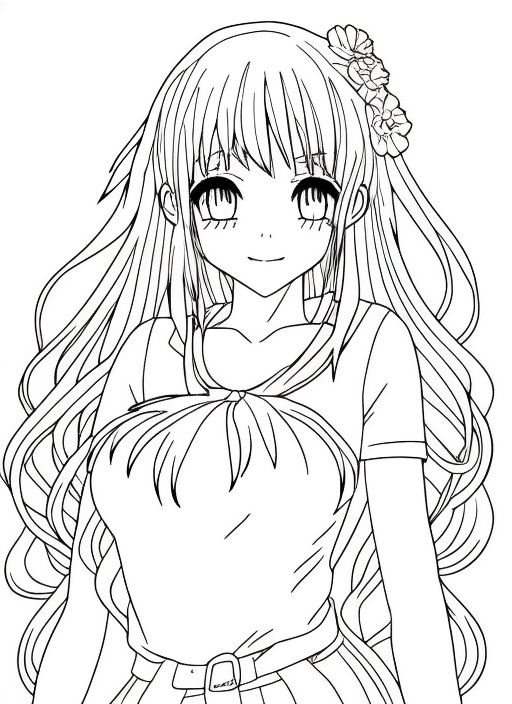 Premium Vector  Coloring pages cute girls anime manga kawaii kids