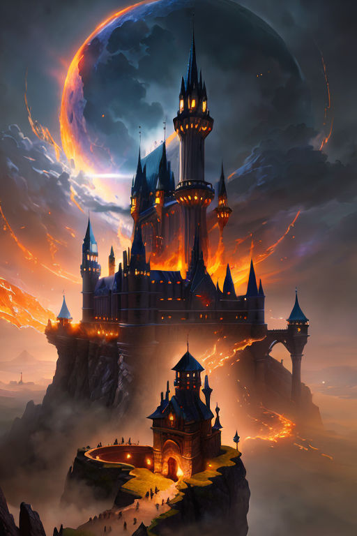 fantasy fire castle