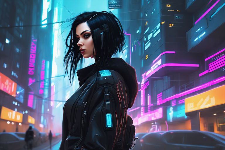 Cute and adorable cyberpunk girl - Playground