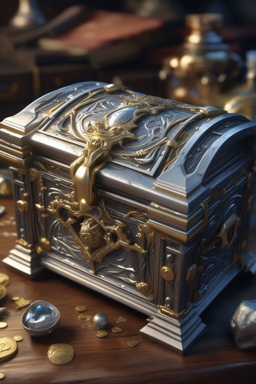 Gold, jeweled treasure chests