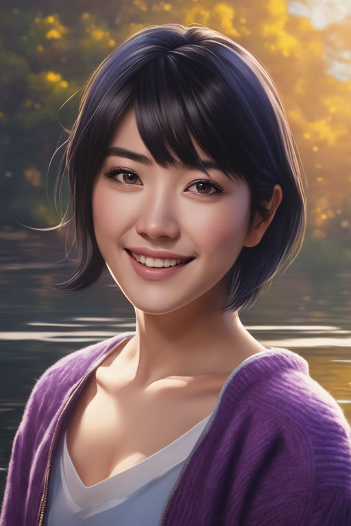 sadistic smile Breathtaking and sharp anime portrait of a Korean