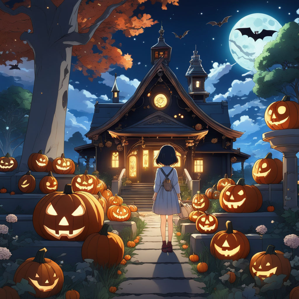 HD desktop wallpaper: Anime, Halloween, Pumpkin, Your Name, Kimi No Na Wa,  Mitsuha Miyamizu download free picture #793173