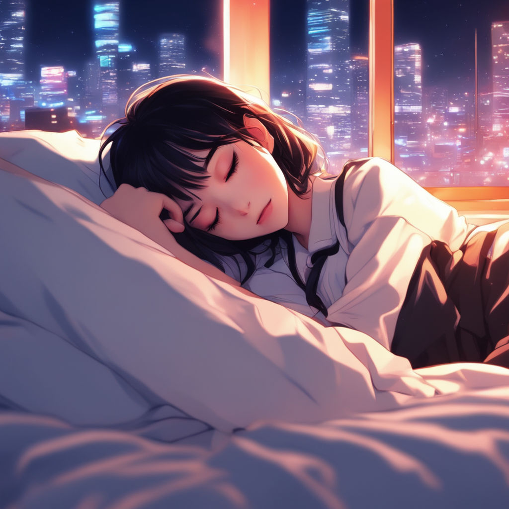 Stable Diffusion prompt: tired cute anime girl sleeping - PromptHero