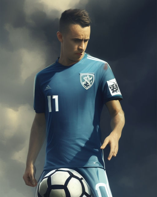 ArtStation - Soccer Red & Blue Football Jersey Player 11