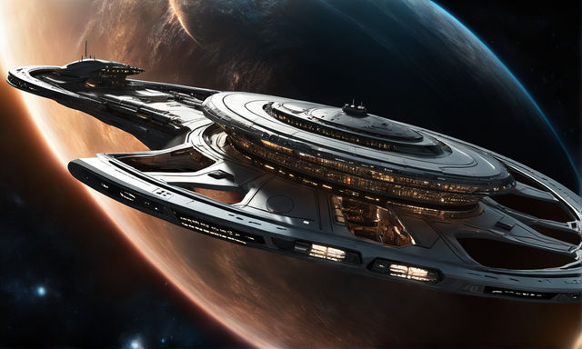 USS Enterprise Grande ship in space between space war with