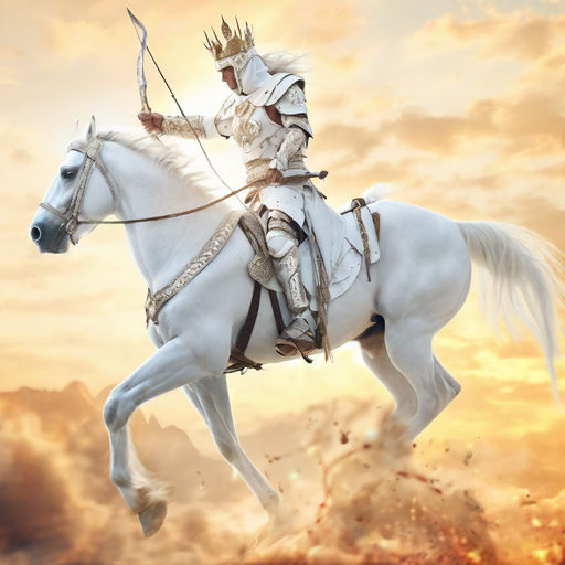 knight in shining armour on a white horse