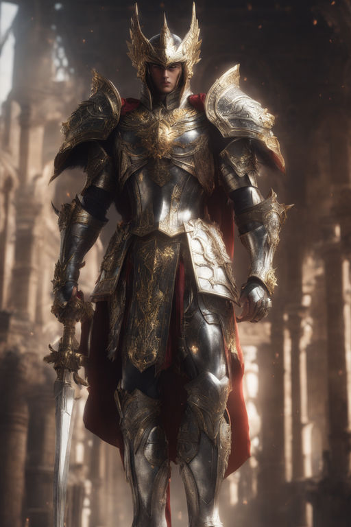 armored knight, full armor, saint knight, 8k, high resolution, h 