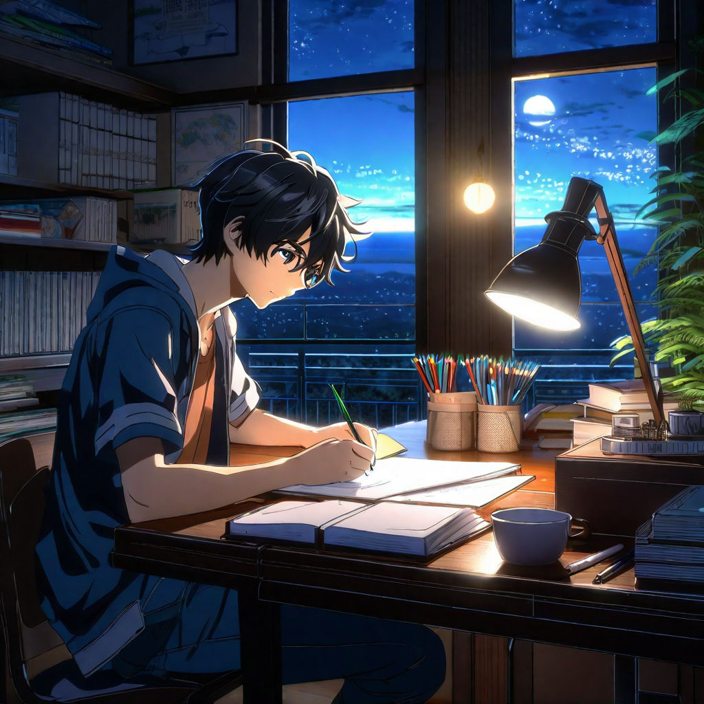 Anime Study, night study, study, HD phone wallpaper | Peakpx