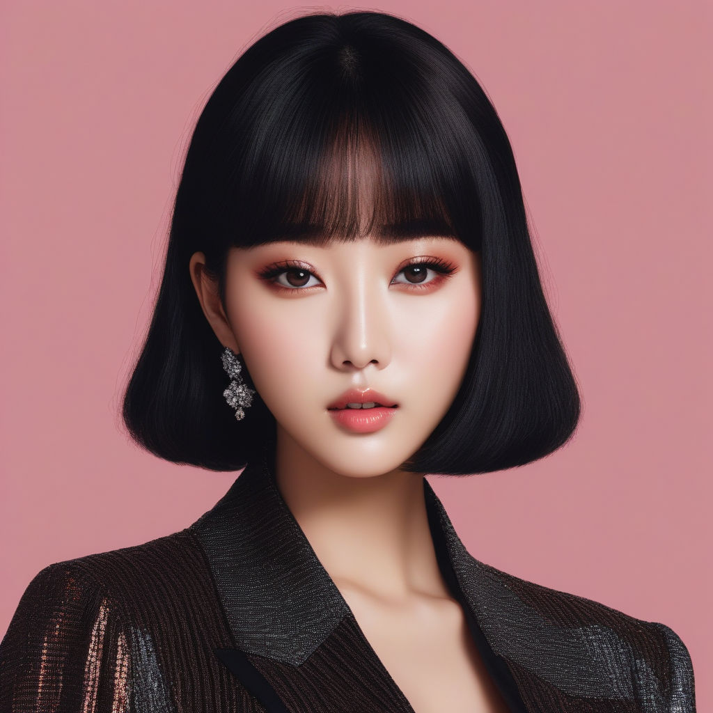 Kim - Black Fringe Bob With Bangs Wig