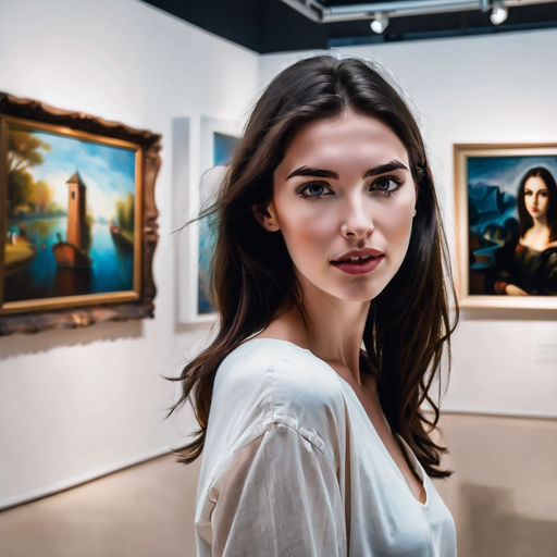 Monaliza painting but with a brunette woman