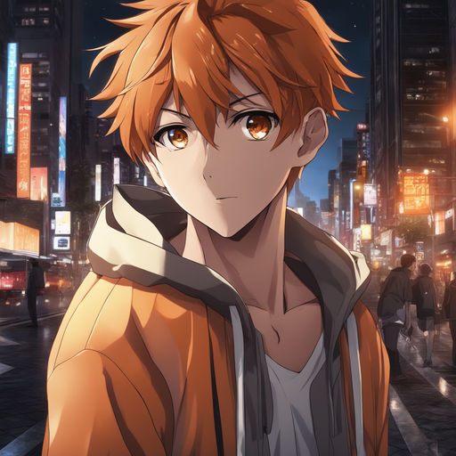 anime guys with orange hair