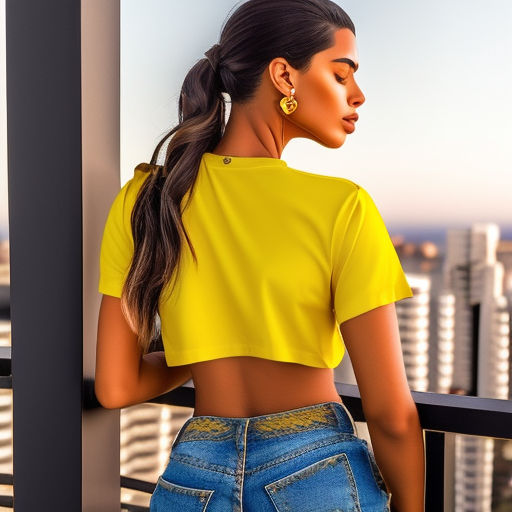 Woman in Yellow Brasil Crop Top Posing · Free Stock Photo