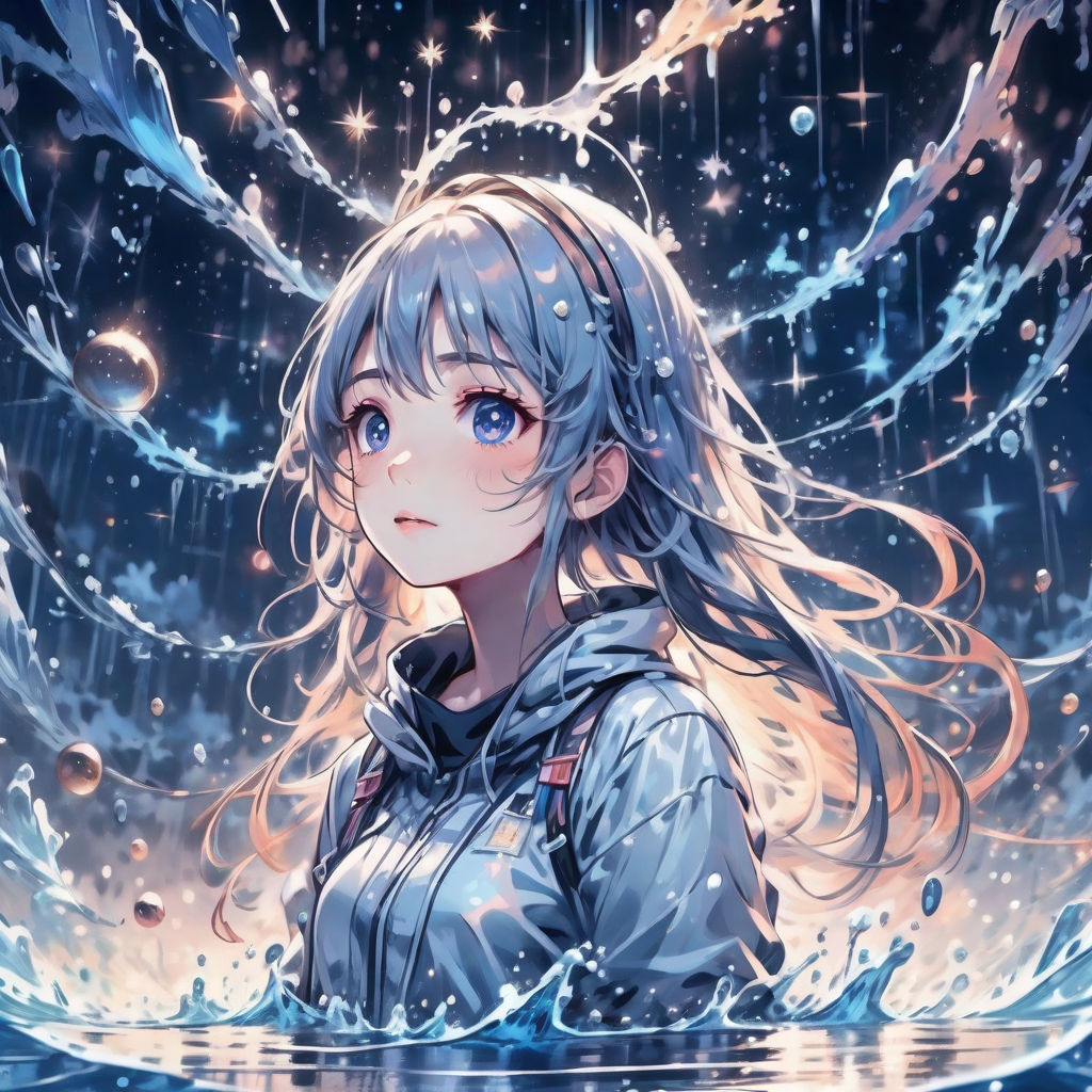 Anime full body woman water - Playground