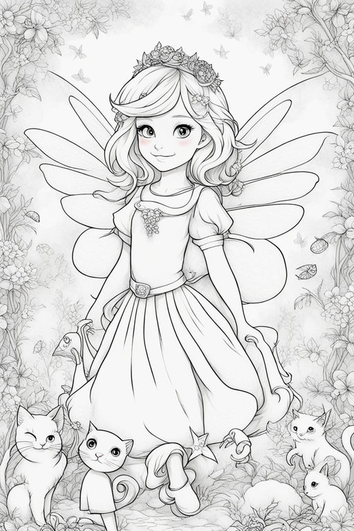 Fairy Coloring Book for girls ages 8-12 : Cute adorable fantasy magical  drawings of fairies dragons & magical castles colored book for girls kids  with