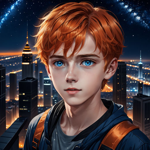 digital art, fantasy portrait of a smiling boy , by