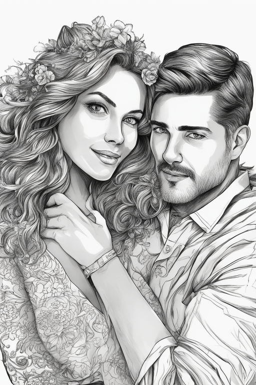 romantic pencil drawing