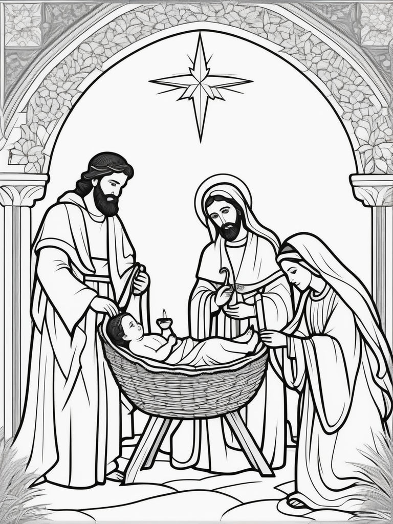 Holy Family. Merry Christmas. Virgin Mary and Joseph and baby Jesus. Birth  of Savior Christ. Vector illustration in hand drawn doodle style for  holiday design, decor, postcards. 31213748 Vector Art at Vecteezy