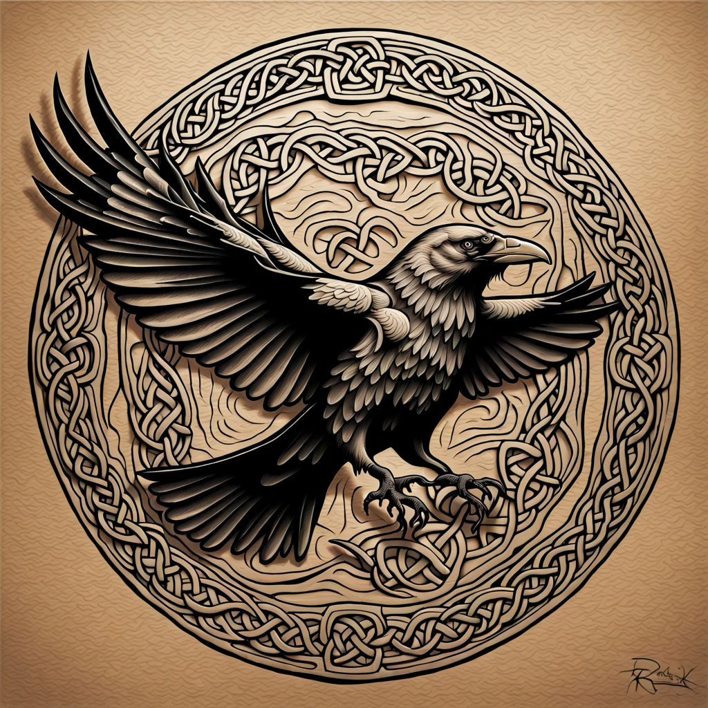 Raven Totem Tattoo Design — LuckyFish, Inc. and Tattoo Santa Barbara