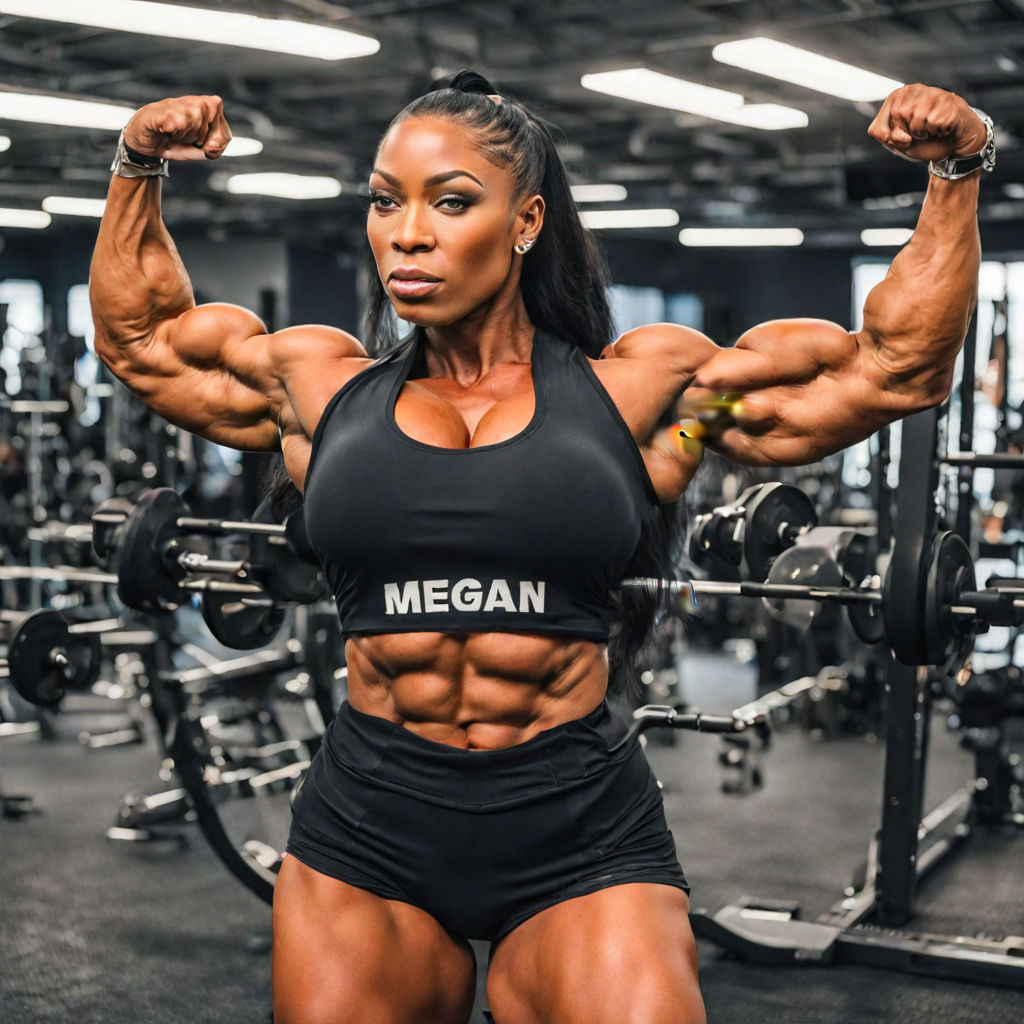 female bodybuilder flexing biceps - Playground