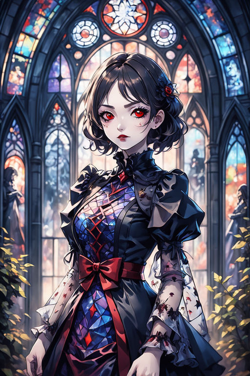 anime girl in a victorian dress base