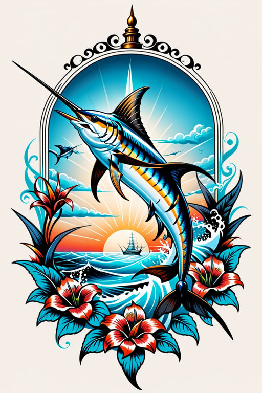 Marlin Tattoo Designs