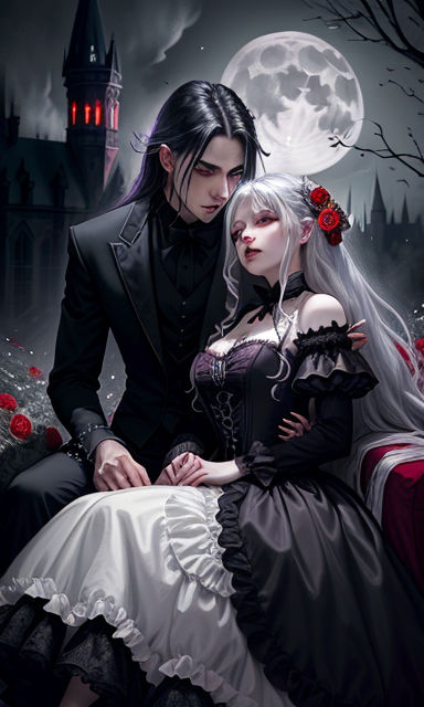 Download Captivating Goth Anime Couple Scene Wallpaper | Wallpapers.com