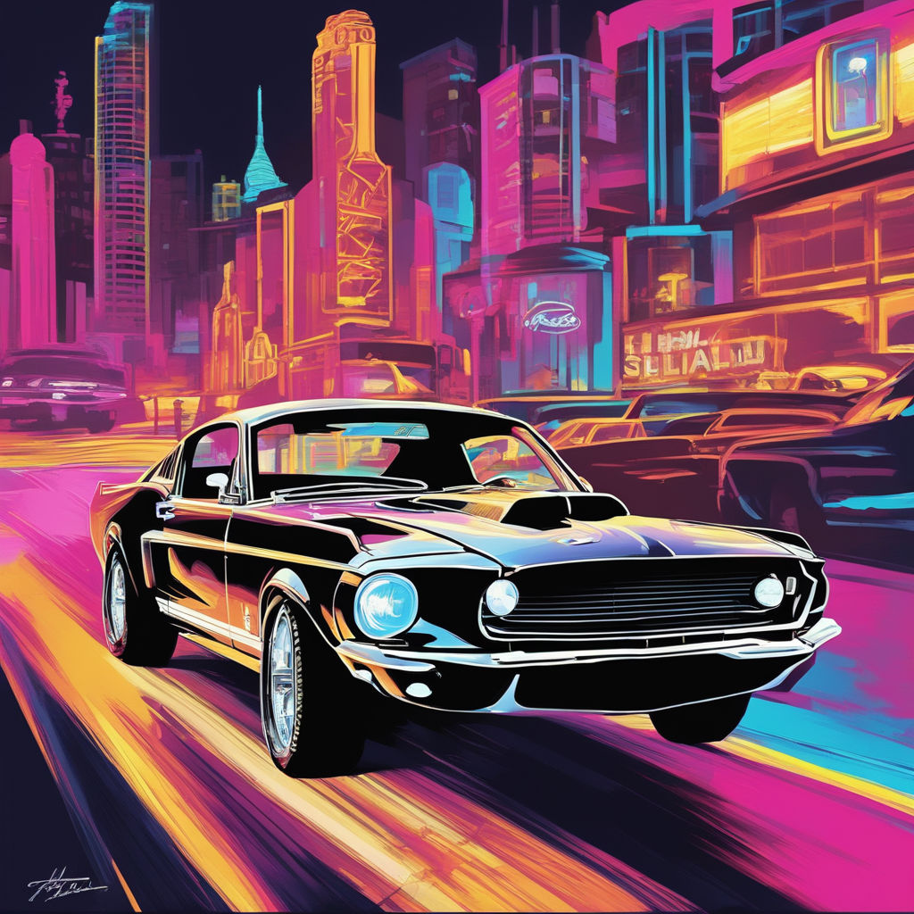 Tableau déco Voiture Ford Mustang Shelby Pop Art - Tableau Deco