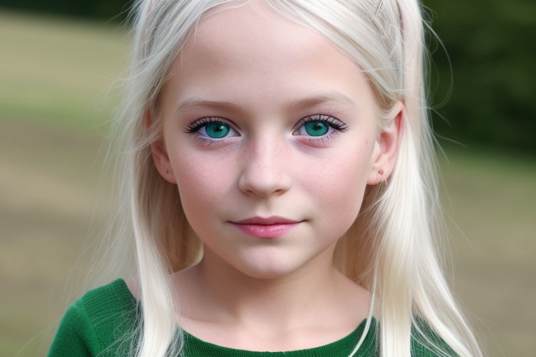 little girl with blonde hair and green eyes