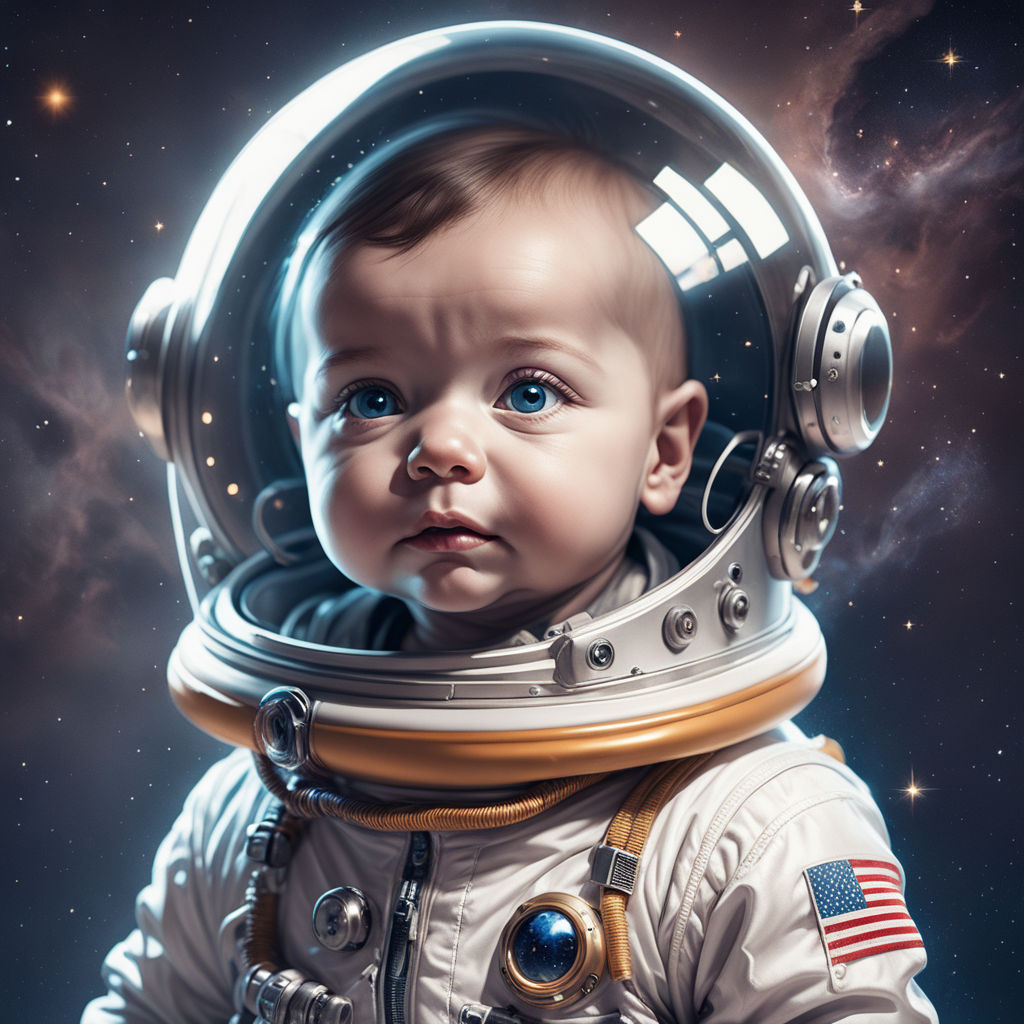 baby astronaut in space