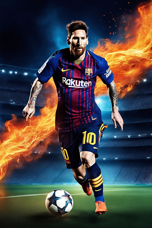 Lionel Messi Barca Jersey Photorealistic Thermal Print 