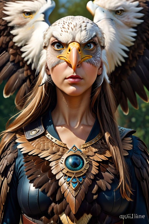 Beautiful Woman in Eagle Costume Graphic · Creative Fabrica