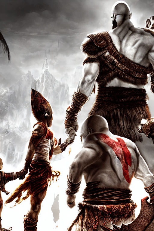 blades of olympus shinning in kratos back - Playground