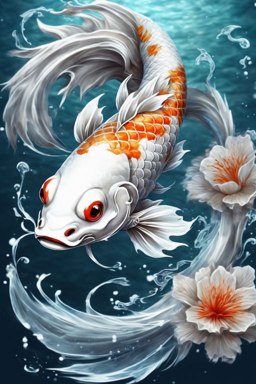 koi fish drawing wallpaper