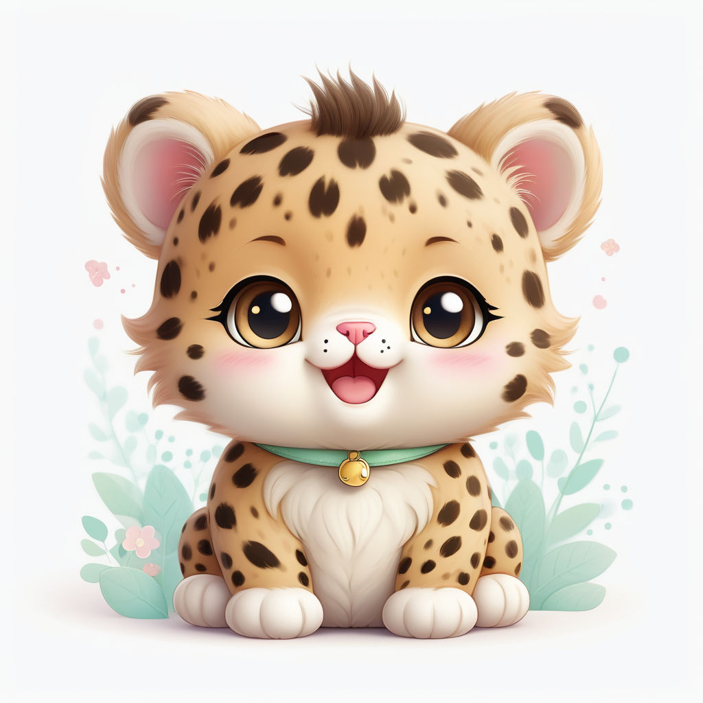 2d cute and adorable cheetah