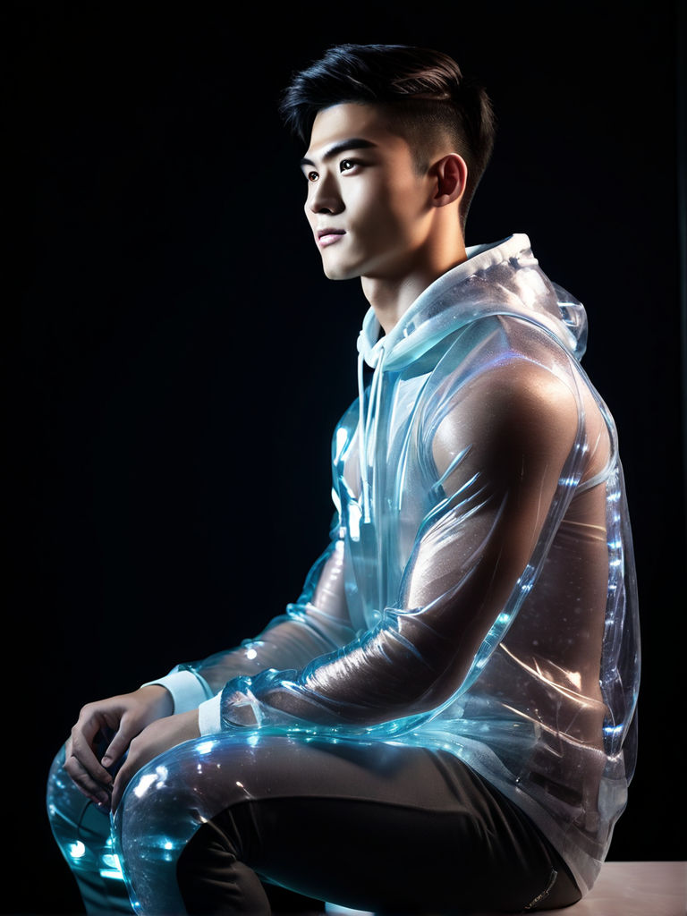 clothing made of reflective artificial material that gives it a futuristic  look. - Playground