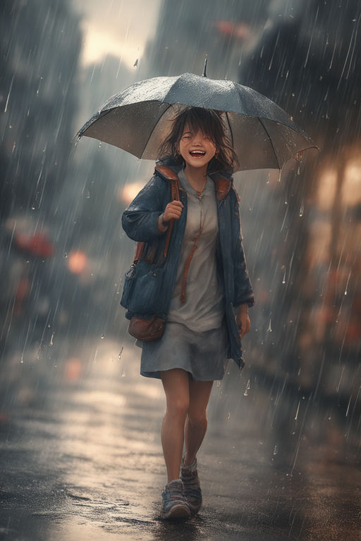 anime happy rain