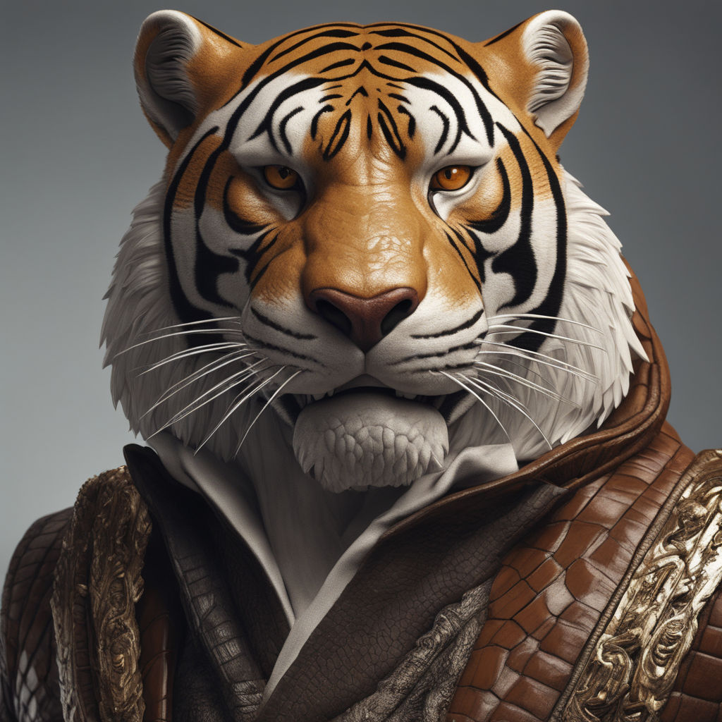 A celtic war tiger in the style of realistic and hyper detailed