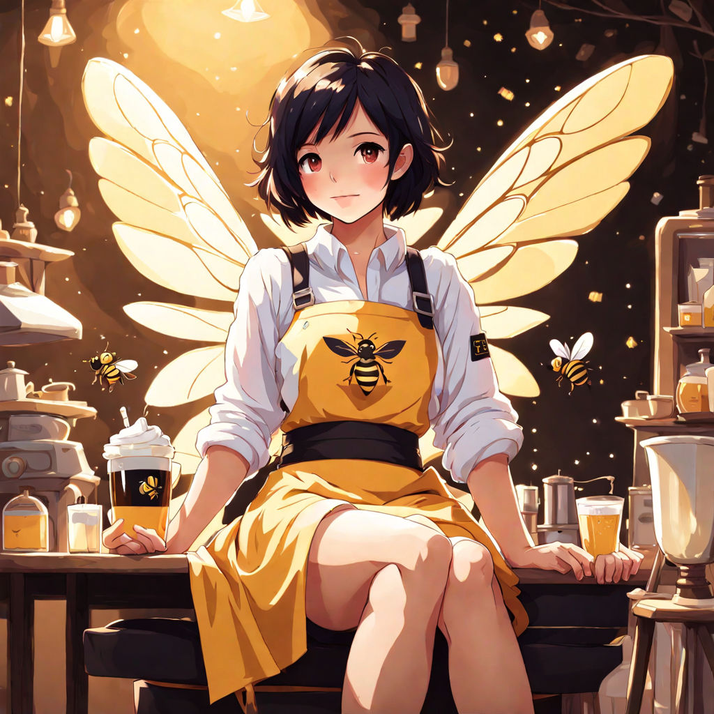 Cute bee in Anime style