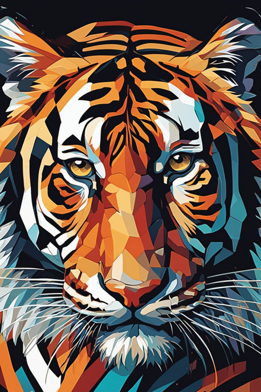 painted tiger face clip art