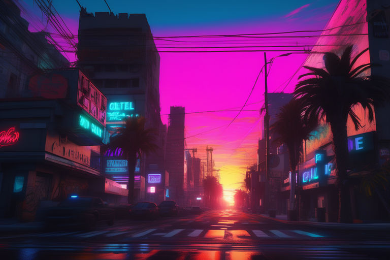 Blue Beetle Retrowave City Sunset Watch