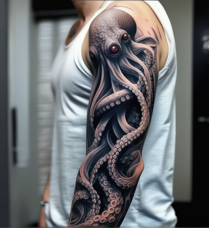 Octopus sleeve tattoo update by Dinky-niji on DeviantArt