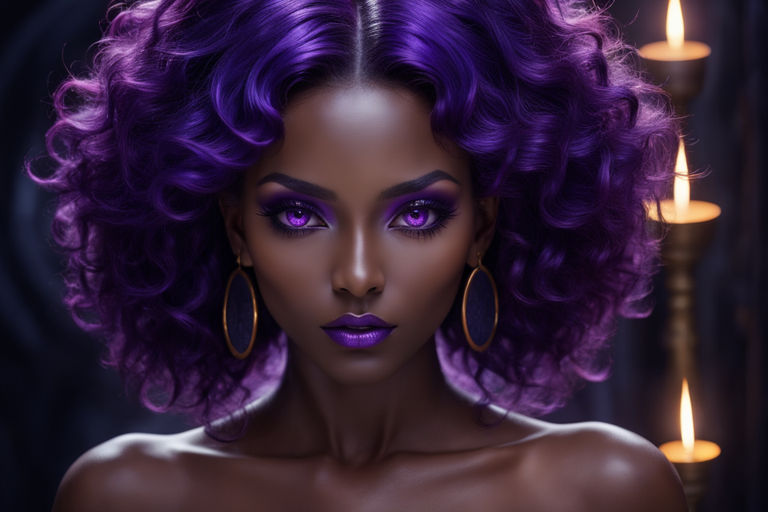 purple hair on dark skin