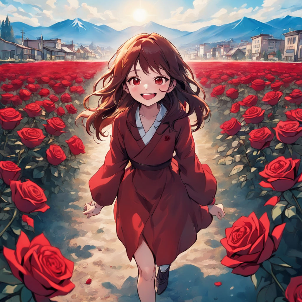 Anime Girls in a Wildflower Field 8k Graphic · Creative Fabrica