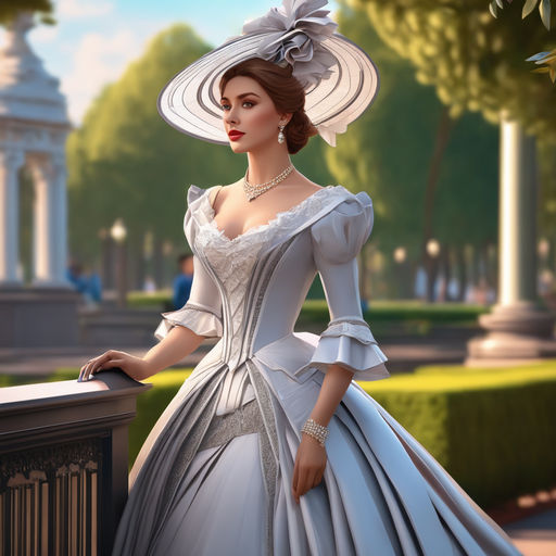 anime girl in a victorian dress base