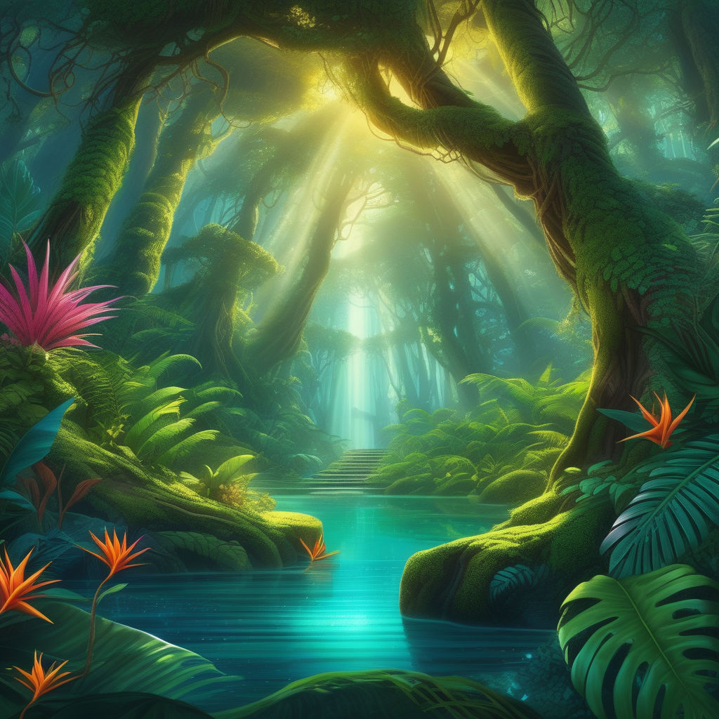 beautiful fantasy forest background - Playground