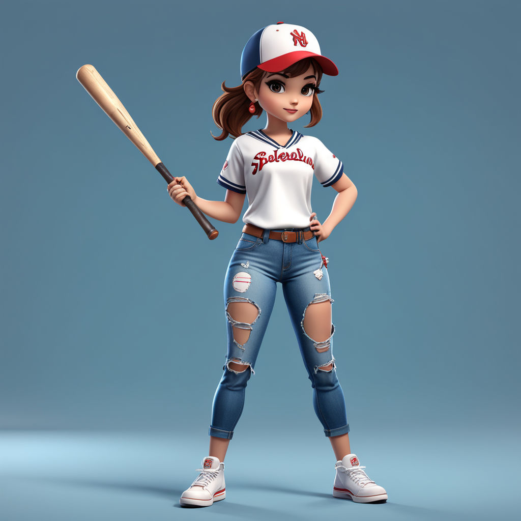 Full Body Baseball Player Cartoon