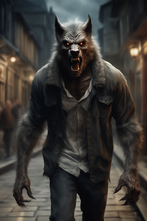 werewolf from the movie silver bullet breaking down a, Midjourney