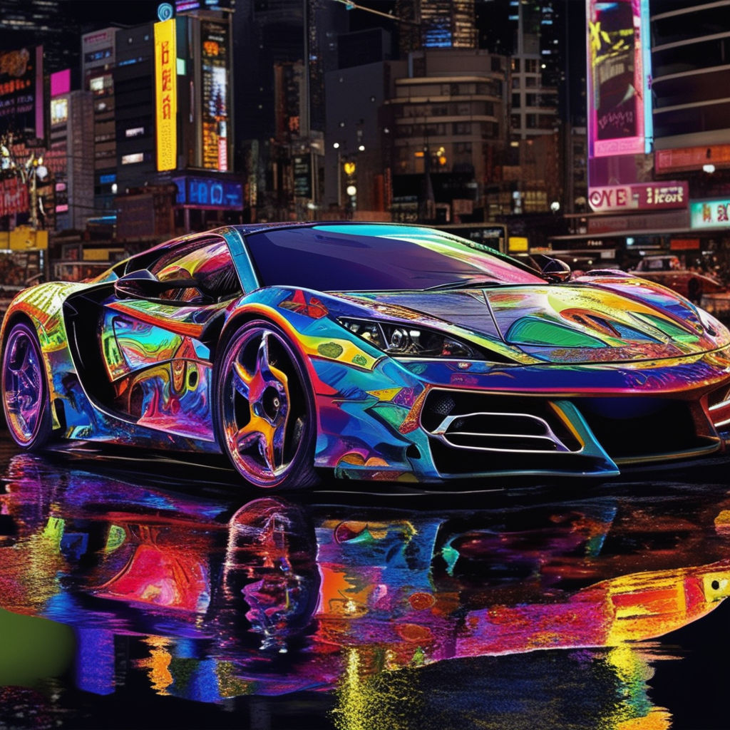 Abstract Neon Art Lamborghini Digital Download Png File - Etsy Australia