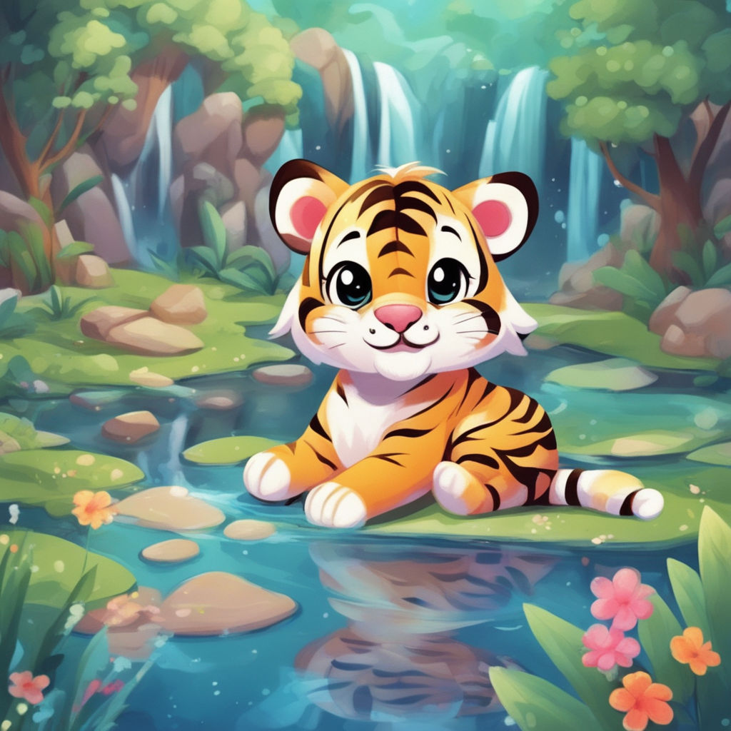 baby tiger cartoon drawing