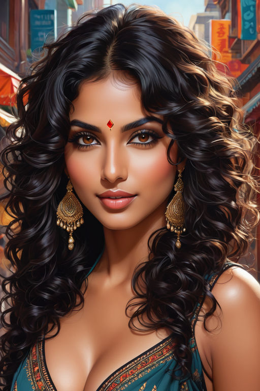 Beautiful Indian woman. Super detailed face. Light blush. fair skin tone -  Playground